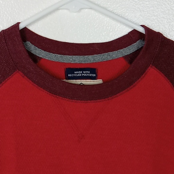 St Johns Bay Pullover Men's Small Tonal Red Thermal Long Sleeve Soft Top - Picture 2 of 8